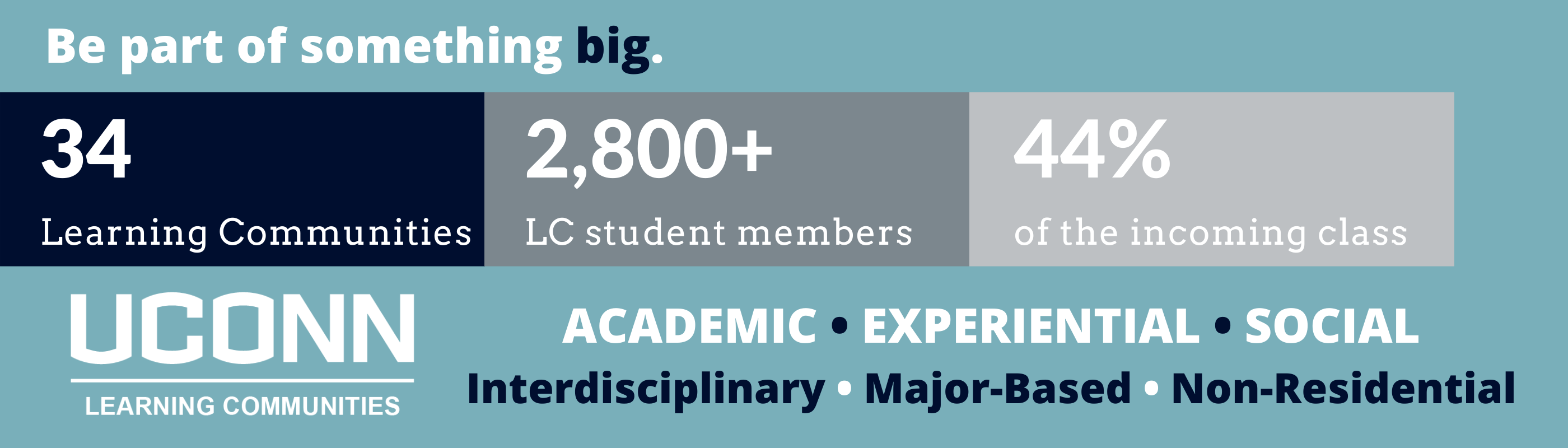 Be part of something big. 34 LCs 2800 members 48 percent of the incoming class
